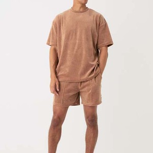 Vêtements décontractés pour hommes, vêtements de plage, ensembles jumeaux, t-shirts ronds vintage pour hommes et shorts, ensembles deux pièces pour hommes - Product Image 2