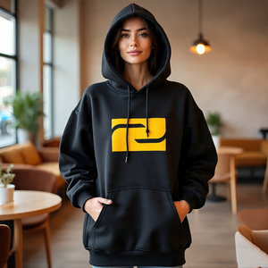 100% algodón Fleece French Terry Sudadera con capucha de gran tamaño Grueso Fleece Drop Shoulder Plain Fabricación en blanco Sudadera con capucha para mujer - Product Image 3