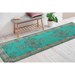 Tapis verts Benetton, tapis floraux, tapis à motifs ethniques, tapis bohème, tapis doux non tissé - Product Image 3