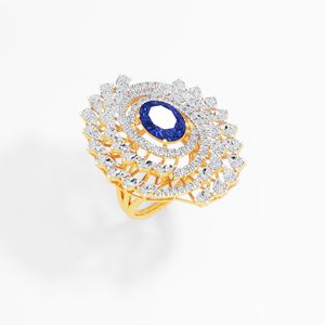 Swirl Halo Round And Pear Shape Diamond point focal superbe bague multi-rangs Poids 6.670 gramme Diamant Carat Poids 7.20 Ct - Product Image 5