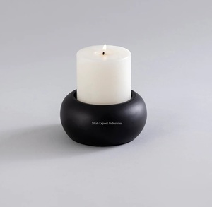 Standard Design Metal Round Shape <b>Candle</b> <b>Holder</b> for Wedding & Home Tabletop Decoration <b>Black</b> Color <b>Candle</b> <b>Holders</b> - Product Image 1