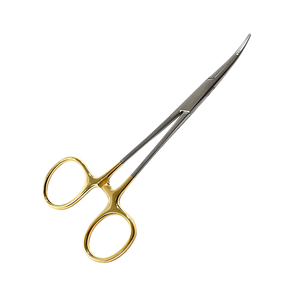 Meilleure qualité 5.5 pouces demi-or pince incurvée manuel hémostat verrouillage moustique acier métal avec anneau en or incurvé - Product Image 2