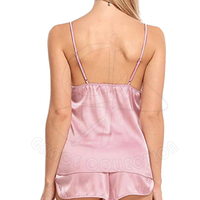 Ensemble de vêtements de détente en soie pour femmes, doux, respirant, à séchage rapide, taille élastique, avec passepoil couleur personnalisée, idéal printemps-été