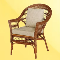 Fauteuil Kingdom élégant en rotin de qualité supérieure Salon extérieur et intérieur confortable pour meubles de maison