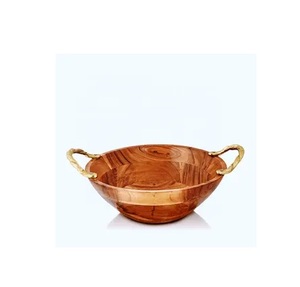 Cuenco de madera al por mayor diseño personalizado cuenco de madera de mango decorativo rústico tamaño personalizado a bajo precio - Product Image 1
