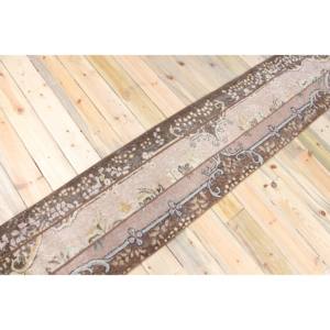 Alfombra Turca Vintage, Alfombra de Retazos de 1.7x8.5 pies, Alfombra de Pasillo Marrón con Diseño Floral - Product Image 2