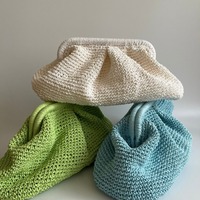 Pochette en raphia au crochet pour femme, sac de plage élégant en paille tressée pour mariages et soirées estivales – Meilleures ventes
