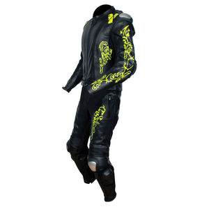 Traje de carreras de cuero de alta visibilidad para motocicleta y protección contra impactos a prueba de viento automático para uso en la calle Ropa de carreras reflectante - Product Image 4