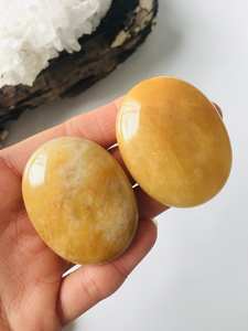 Pierres de paume en aventurine jaune naturelle, vente en gros, polies, de haute qualité, Feng Shui, pierre de paume ovale de guérison - Product Image 5