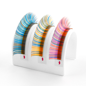 Pestañas de Colores Vibrantes para Extensiones de Pestañas Hechas a Mano, Pestañas Individuales Personalizables BC, Longitud de 25 mm, Venta al por Mayor - Product Image 6
