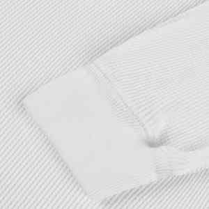 Sweat à capuche oversize en molleton français d'hiver avec logo personnalisé, streetwear pour homme, anti-boulochage, coupe ample, blanc, manches longues - Product Image 5