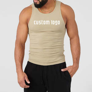 Camiseta sin mangas deportiva de corte muscular sin mangas informal transpirable de punto de peso pesado personalizada algodón de alta calidad para hombres de talla grande - Product Image 2