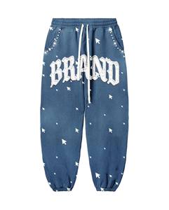 Ensembles deux pièces surdimensionnés pour hommes, sweat à capuche et pantalon brodés, survêtements en coton, survêtements en pierre du Rhin personnalisés - Product Image 3