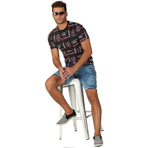 Vente en gros T-shirt à manches mi-longues pour homme 100% coton imprimé sur toute la surface, col rond, tenue de rue décontractée personnalisée avec service OEM - Product Image 6