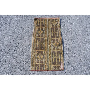 Vintage turc 16x32ft laine plat armure salon tapis marron jaune Patchwork tapis Latex support pour la maison décorations - Product Image 1