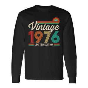 T-Shirt Vintage Edizione Limitata 1976 a Maniche Lunghe, 50 Anni, Celebrazione 50° Compleanno, T-Shirt Promozionale di Alta Qualità - Product Image 1