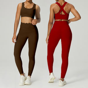 ชุดเล่นโยคะแขนยาว2ชิ้นของผู้หญิงชุดเล่นฟิตเนสแขนยาว - Product Image 1