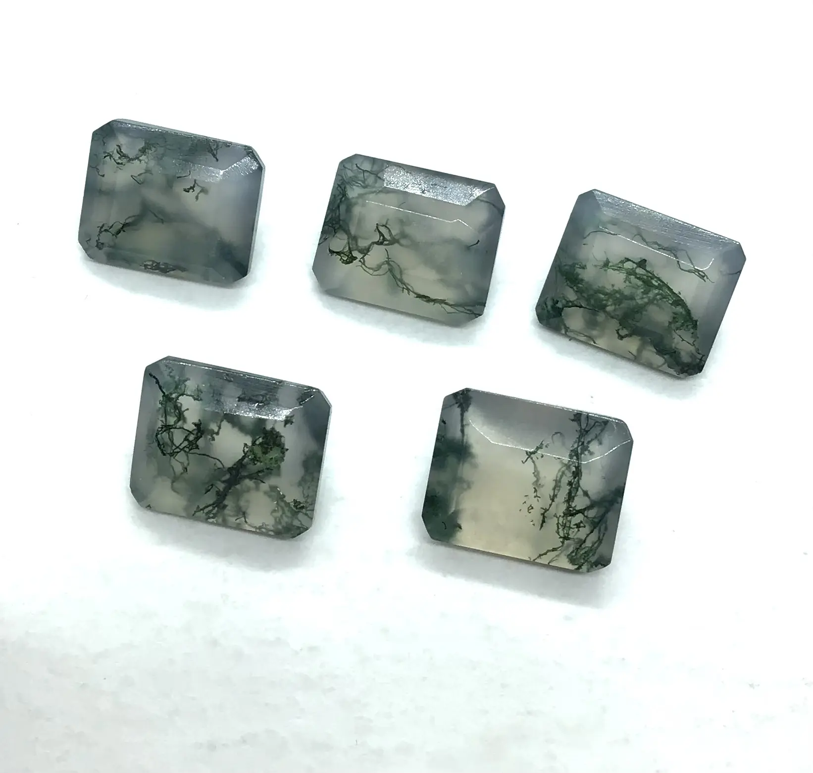 9x11mm Moss Agate Octagon Shape Step Cut Natural Moss Agate Loose Gemstone For Jewelry Making Moss Octagon Cut Calibrated Size