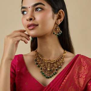 Wedding-Ready Antique Gold <b>Necklace</b> 181295 - Product Image 1