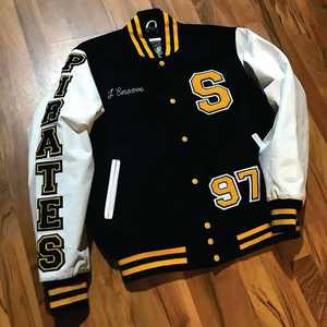 Custom Logo High Quality Chenille Embroidery Patchwork Streetwear Winter Bomber Letterman <b>Men</b> Leather Varsity <b>Jacket</b> for <b>Men</b> - Product Image 3