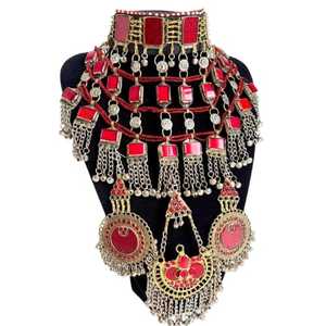 Juego de Joyería Afgana Tradicional de Acero Inoxidable, Forma Personalizada, Pendientes Vintage para Bodas, Fiestas y Compromisos para Mujer - Product Image 1