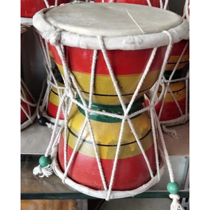 Nouvelle paire d'instruments de musique Damaru en bois brun - Product Image 5