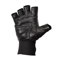 Gants de musculation en cuir à demi-doigts avec sangle de poignet réglable pour la salle de sport, la remise en forme et l'entraînement des hommes