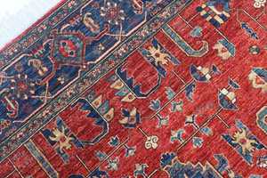 Alfombra de Área Personalizada de 8x9 de Alta Venta Hecha a Mano de Lana Roja Tejida a Mano Estilo Bohemio Vintage de Alta Calidad para Piso de Sala de Estar - Product Image 2