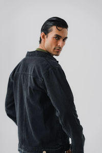 Chaqueta de Mezclilla de Lana Reversible de Alta Calidad para Hombre, Chaqueta de Jean Larga para Exteriores, Impermeable, Fabricación en Fábrica, Venta al Por Mayor Personalizada - Product Image 6