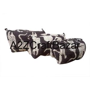 Sacs à cosmétiques en tissu de coton écologique Fermeture à glissière à pompon Design tendance Réutilisable Léger Multifonction Pochette à maquillage - Product Image 3