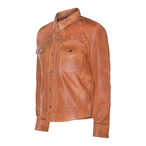 Vente en gros de vestes en cuir de mouton de haute qualité, vêtements décontractés, vestes de moto d'extérieur élégantes, rétro classiques pour hommes - Product Image 2
