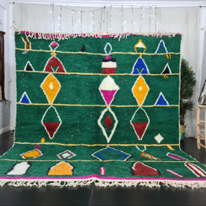 Tapis marocain fait main de haute qualité avec tapis multicolore de travail de gland pour le salon - Product Image 6