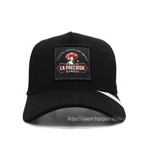 Sombreros de camionero negros Personalizar Impresión Logotipo Bordado 3D, Logotipo tejido personalizado Lado Gorras deportivas para hombre Gorra de camionero en Vietnam - Product Image 2
