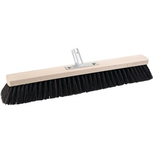 Escoba de pelo de caballo de 600 mm con mango metálico y soporte de madera plana - Product Image 1