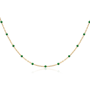 Collier chaîne tendance en émail vert, design tendance, fait main, vente en gros, argent sterling 925 turc, bijoux pour femmes - Product Image 3