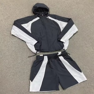 Conjunto Deportivo para Hombre, Chaqueta Cortavientos y Pantalones Cortos, Personalizado con Estampado Reflectante 3M, Transpirable, de Poliéster/Nailon Resistente - Product Image 2