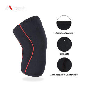 Manchon de genou de Compression en néoprène, Logo personnalisé noir pour haltérophilie - Product Image 5