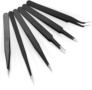 Juego de tijeras para cejas de acero inoxidable sostenible pinzas para pestañas cosméticas con punta dorada marrón claro para cejas oscuras personalizadas - Product Image 2