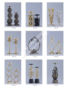 Juego de Portavelas Decorativos para el Hogar, Estilo Nórdico, Aluminio con Acabado Personalizado, para Bodas, Negro/Plateado/Dorado - Product Image 6