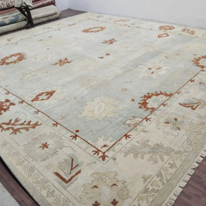 Chokala handspun ขนสัตว์ baho เงินที่มีคุณภาพสูง14X15 Ft. ชุดพรมปูพื้นแบบแอบสแตรกพรมสำหรับห้องนั่งเล่นแบบดั้งเดิมของเปอร์เซีย - Product Image 1