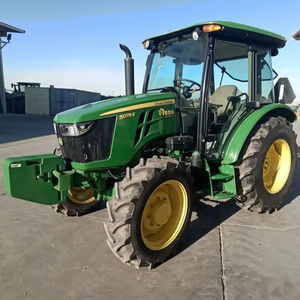 Tracteur agricole d'occasion John Deere 5075E 90HP 4WD à transmission par engrenages avec pompe et composants principaux de roulement à vendre - Product Image 1