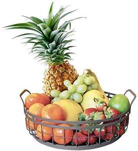 Cesta de hierro para almacenamiento de frutas, accesorio de cocina, decoración de encimera esencial, con mango de Metal - Product Image 1