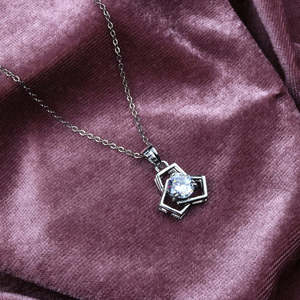 Colgante de Plata Zarkan Unbreakable Bond con Forma Geométrica de Número, de Aleación de Acero Inoxidable con Engaste de Garra y Cadena de Caja, para Regalo de Fiesta - Product Image 3