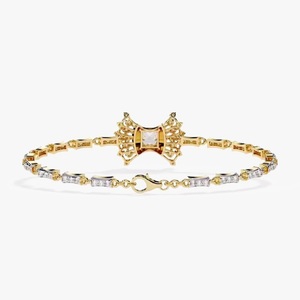 IGI Certificado de calidad superior Moissanite Tennis 925 Sterling Yellow Gold 14K Pulsera Pulseras de tenis - Product Image 2