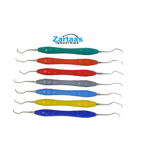 Ensemble de curettes gracey de haute qualité de 7 pièces exportateur et fabricant de poignée en silicone - Product Image 1