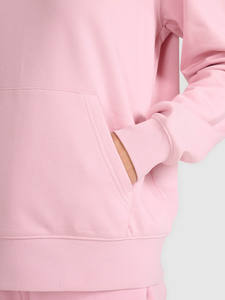 Venta al por mayor personalizado Rosa pulóver mujer clásico gota hombro Sudadera con capucha antiarrugas y transpirable sudaderas con capucha en blanco para las mujeres - Product Image 6