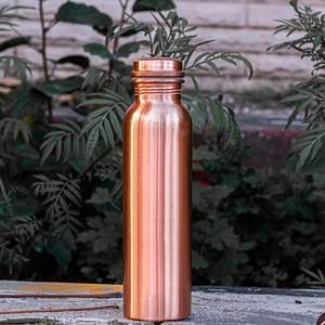 Ayurvedic Pure Copper Eco-Friendly <b>Large</b> Capacity <b>Water</b> <b>Bottle</b> Lid Smooth Surface for Natural Detoxification Wholesale Price - Product Image 3