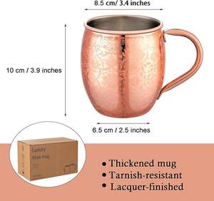 Taza de Cobre Puro Ecológica de Gran Capacidad, Diseño Personalizado, Textura Martillada a Mano, Uso Resistente, Precio al por Mayor - Product Image 4