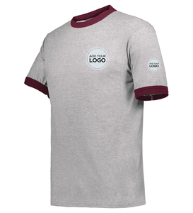 Camiseta Ringer de Algodón 100% con Hombros Caídos, Estilo Atlético, Color Heather - Product Image 1