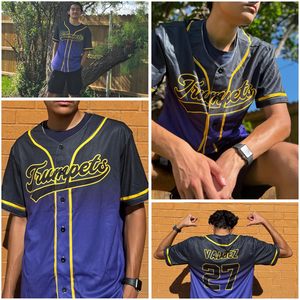 ชุดเสื้อเบสบอลและซอฟต์บอลเสื้อคอวีปักตามสั่งชุดเสื้อไซส์พิเศษ - Product Image 2